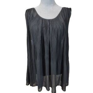 Grace Elements Blouse Womens XL Black Pleated Flowy Corpcore Classicore Feminine